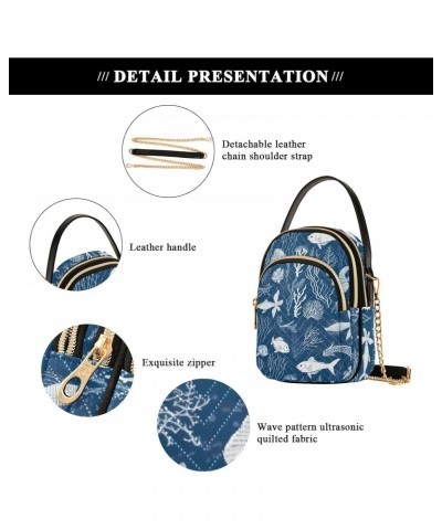 Coral Fish Blue Small Crossbody Bags for Women Adjustable Strap Purses Travel Handbags 20853356 $12.22 Crossbody Bags