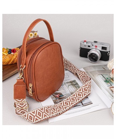 Vegan Leather Crossbody Fashion Shoulder Bag Purse with Adjustable Strap H2-dark Brown $17.97 Crossbody Bags