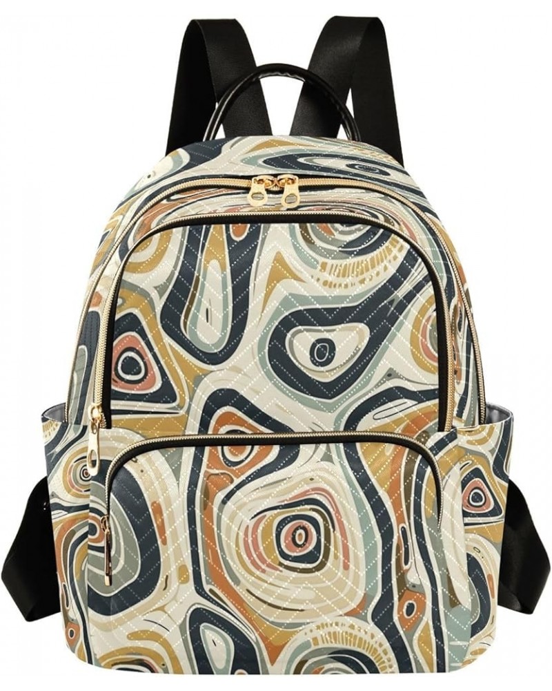 Magic Abstract Women Backpack Purse Ladies Fashion Shoulder Bag Daypack Travel Bag 7.5L Medium $17.66 Backpacks