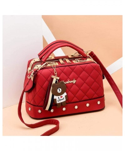 Women's Handbag Pendant Ornament Satchel Shoulder Bag Double Zipper Tote Camera Bag Wallet 577 Baise $16.09 Totes