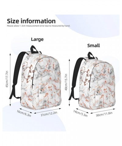 Marble Texture Copper Splatter Print Unisex Canvas Backpack Cute Backpack For Travel Sports Casual Aesthetic Backpack Black M...