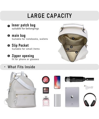 Backpack Purse for Women Class Vegan Leather Fashion School Daypack Multipurpose Design Normal (13.5-in Hight) White-past $11...