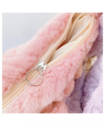 Fluffy Hobo Shoulder Bag for Women Plush Cloud Crescent Bag Crossbody Dumpling Bag for Work Travel Purple $11.33 Hobo Bags