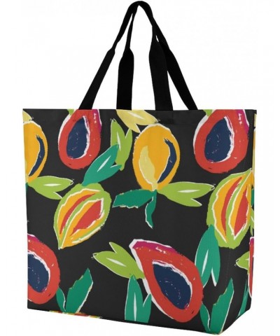 Fresh Papaya Pawpaw Fruits Shoulder Shopping Bag Fashion Tote Bag Commuter Bags for Women $12.09 Totes