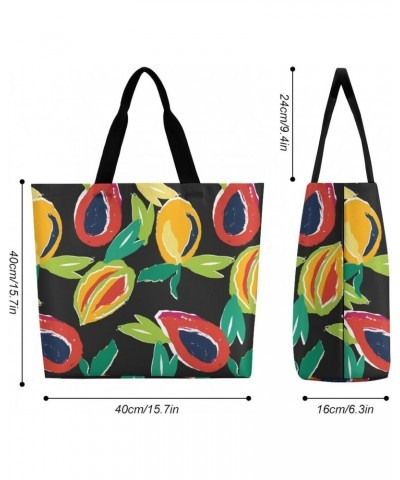 Fresh Papaya Pawpaw Fruits Shoulder Shopping Bag Fashion Tote Bag Commuter Bags for Women $12.09 Totes