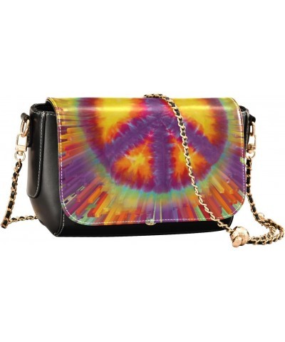 Tie Dye Peace Sign Crossbody bags for Women Small Crossbody Purses with Chain Strap Cell Phone Purse Shoulder Bag for Women $...