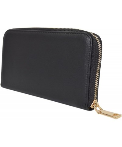 Women's Bow Front PU Leather Zip Around Wallet, Black Black $8.85 Wallets