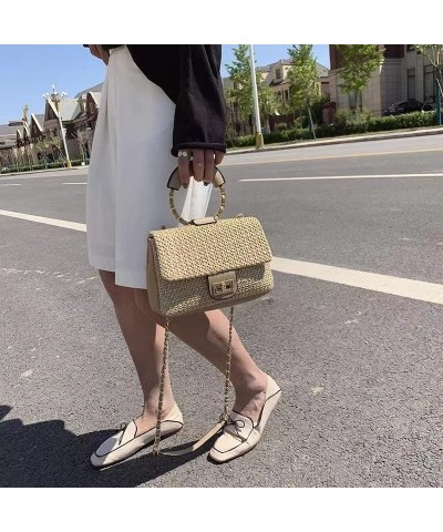 Women Straw Handbag Summer Beach Rattan Tote Bag Crossbody Shoulder Top Handle Handbag Handmade Purse Clutch Bag (Color : K) ...