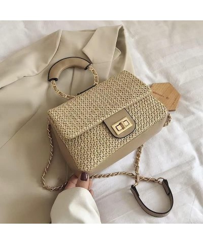 Women Straw Handbag Summer Beach Rattan Tote Bag Crossbody Shoulder Top Handle Handbag Handmade Purse Clutch Bag (Color : K) ...