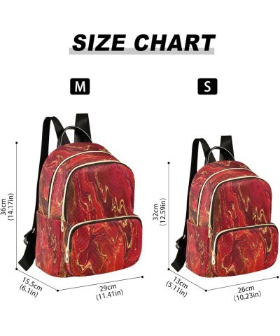 Backpack Purse for Women Marble Mysterious Red Style, Mini Fashion Backpack Lightweight Casual Daypack Shoulder Bag Travel Ba...