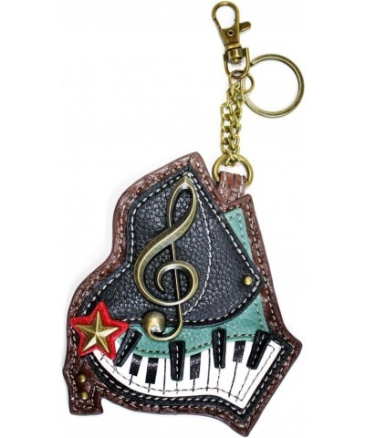 Piano Cellphone Crossbody Handbag - Convertible Strap, Indigo, 5" x 7.5" x 1" (Handbag + Metal Clef Key-fob) Handbag + Piano ...