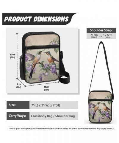 Womens Messenger Bag Small Crossbody Bags Phone Purse Wallet for Outdoor Hiking Sports Vintage Hummingbird $9.06 Crossbody Bags