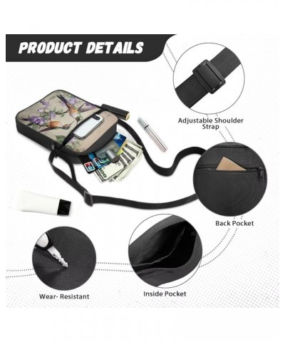 Womens Messenger Bag Small Crossbody Bags Phone Purse Wallet for Outdoor Hiking Sports Vintage Hummingbird $9.06 Crossbody Bags