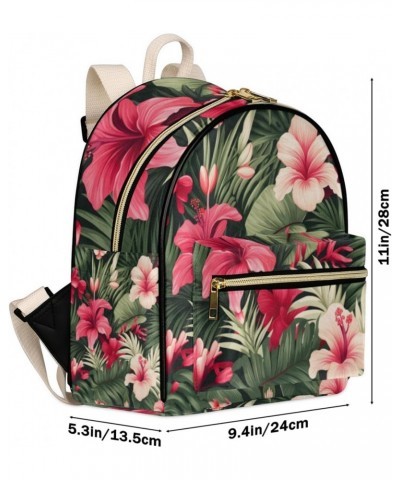 Tropical Palm Leaf Flower Backpack Purse for Women PU Leather Lightweight Ladies Shoulder Fashion Satchel Bags Travel Casual ...