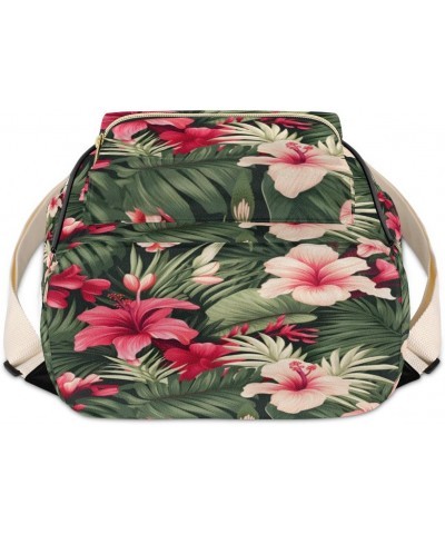 Tropical Palm Leaf Flower Backpack Purse for Women PU Leather Lightweight Ladies Shoulder Fashion Satchel Bags Travel Casual ...