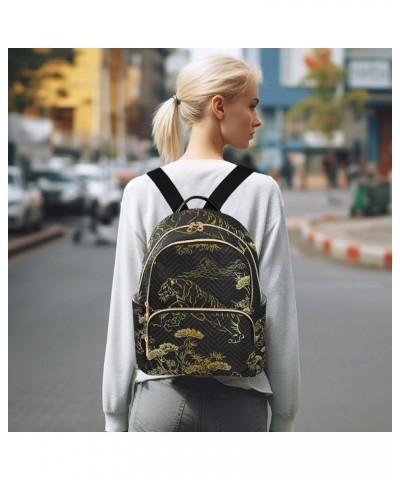 Golden Tiger Women's Backpack Purse Fashion Travel Anti Theft Backpack Casual Daypack for Work College,M Small $18.54 Backpacks