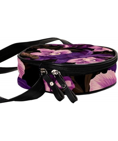 Crossbody Bags for Women,Crossbody Bag Men,Small Sling Bag,Floral Purple Flower,Crossbody Purse $11.73 Crossbody Bags