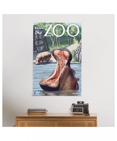 24x36 Inch Giclee Print, Hippo, Visit the Zoo $26.99 Totes