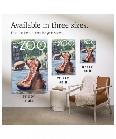 24x36 Inch Giclee Print, Hippo, Visit the Zoo $26.99 Totes