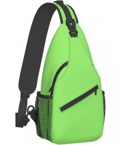 Solid Color Light Green Multifunctional Nylon Chest Bag Lightweight And Portable Suitable For Men And Women Perfect Size Dura...