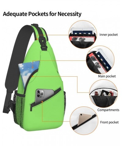 Solid Color Light Green Multifunctional Nylon Chest Bag Lightweight And Portable Suitable For Men And Women Perfect Size Dura...