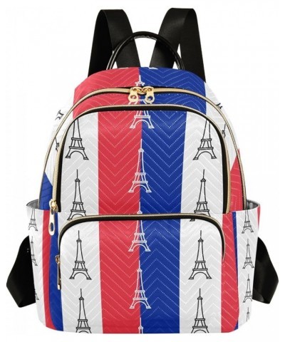 Women Backpack France Eiffel Tower Blue White Red Anti-Theft Travel Backpack with Luggage Belt Lightweight Handbag Lady Purse...