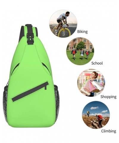 Solid Color Light Green Multifunctional Nylon Chest Bag Lightweight And Portable Suitable For Men And Women Perfect Size Dura...