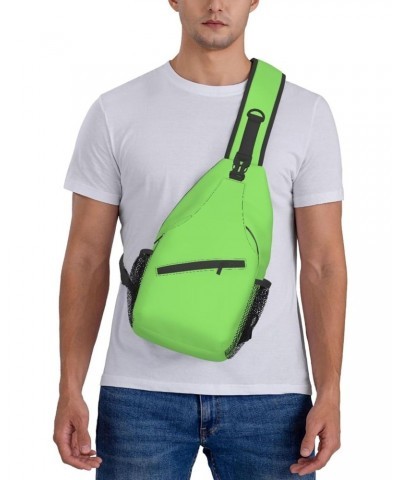 Solid Color Light Green Multifunctional Nylon Chest Bag Lightweight And Portable Suitable For Men And Women Perfect Size Dura...