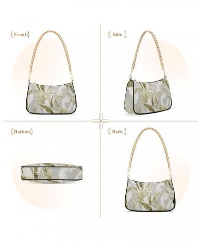 Shoulder Chain Bag for Women, Jungle Leaves Women Small Purses Shoulder Handbags Large Capacity Tote Bag for Ladies Jungle Le...