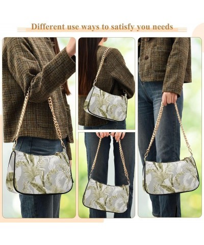 Shoulder Chain Bag for Women, Jungle Leaves Women Small Purses Shoulder Handbags Large Capacity Tote Bag for Ladies Jungle Le...