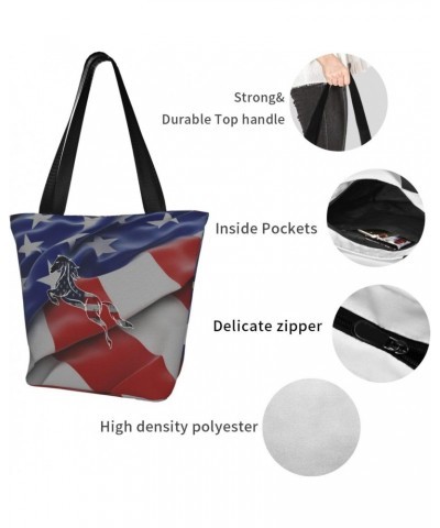 American Horse Women'S Casual One Shoulder Carry Shopping Bag Large Capacity Working Storage Handbag $20.45 Shoulder Bags