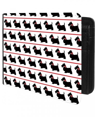 Unique Desige Pattern - Black Scottie dogs with red bows stripe pattern, Slim Front Pocket Wallet Billfold RFID Blocking $9.7...