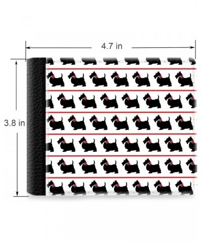 Unique Desige Pattern - Black Scottie dogs with red bows stripe pattern, Slim Front Pocket Wallet Billfold RFID Blocking $9.7...