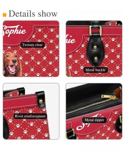 Personalized Irish Setter Dog Handbags, Custom Name Dog Leather Bags, Purses, Shoulder Bag, Gift For Dog Mom Dog Lover Style ...