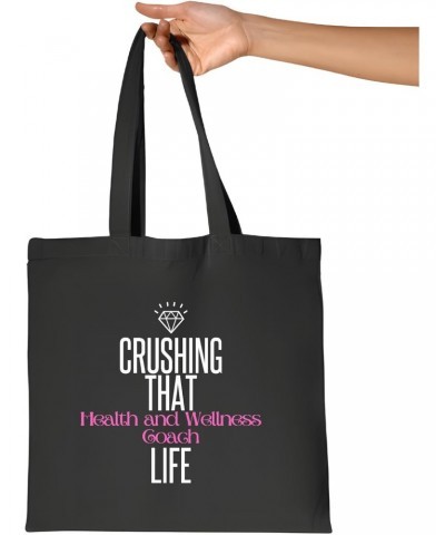 Life Coaching Gift for Stone Crushers Achieve Goals Balance Health Wellness for All Navy Black Multicolor Canvas Tote Bag $12...