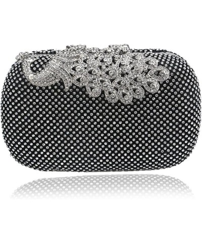 Gold Rhinestone Evening bag Clutch Purse Party Bridal Prom Black $39.20 Evening Bags