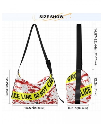 Crossbody Bag for Women Men Trendy Blood Stained Line Leather Casual Hobo Shoulder Bags Purses with Adjustable Strap Hallowee...