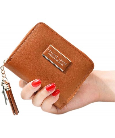 Women's RFID Blocking Leather Small Wallet Card Holder Zip Coin Purse Clutch Handbag Brown $8.79 Wallets