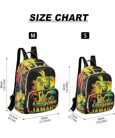 Patriot Women Backpack Jamaica One Love Coconut Palm Anti-Theft Travel Backpack with Luggage Belt Lightweight Handbag Lady Pu...