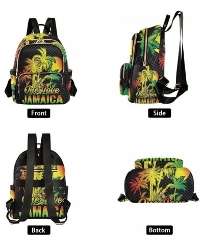 Patriot Women Backpack Jamaica One Love Coconut Palm Anti-Theft Travel Backpack with Luggage Belt Lightweight Handbag Lady Pu...