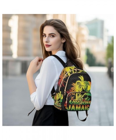 Patriot Women Backpack Jamaica One Love Coconut Palm Anti-Theft Travel Backpack with Luggage Belt Lightweight Handbag Lady Pu...