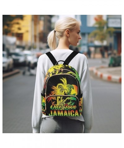 Patriot Women Backpack Jamaica One Love Coconut Palm Anti-Theft Travel Backpack with Luggage Belt Lightweight Handbag Lady Pu...