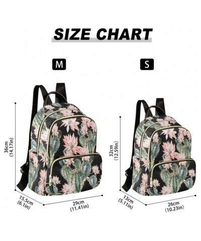 Watercolor Cactus Flowers Fashion Backpack Purse for Women Multipurpose Casual Daypack with Multi Pockets & Secured Zipper La...