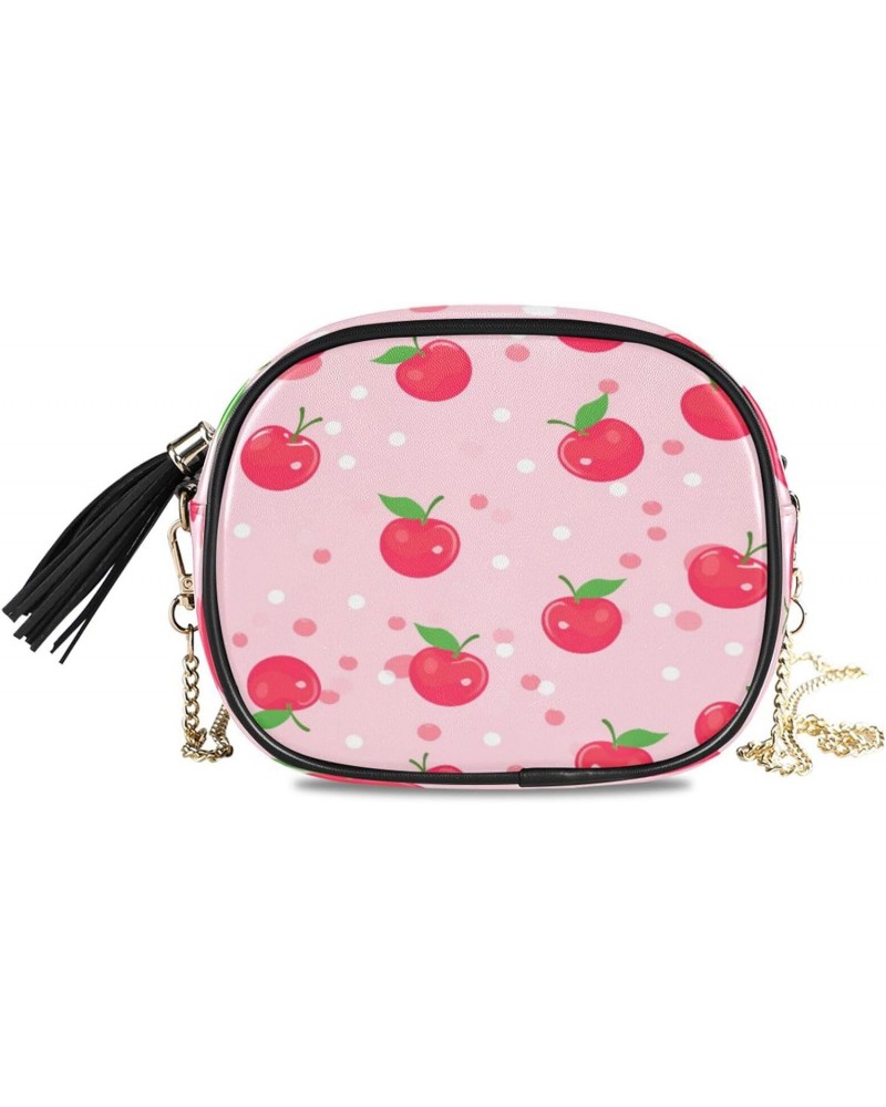 Crossbody Purse Small Crossbody Bags Shoulder Handbags Red Apple Dot for Women $12.50 Shoulder Bags