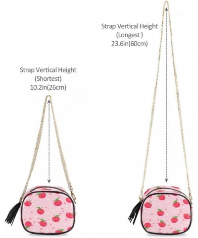 Crossbody Purse Small Crossbody Bags Shoulder Handbags Red Apple Dot for Women $12.50 Shoulder Bags