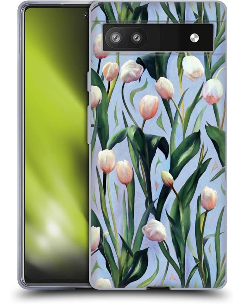 Officially Licensed Micklyn Le Feuvre Collage of Flowers and Pattern Florals 2 Soft Gel Case Compatible with Google Pixel 6a ...