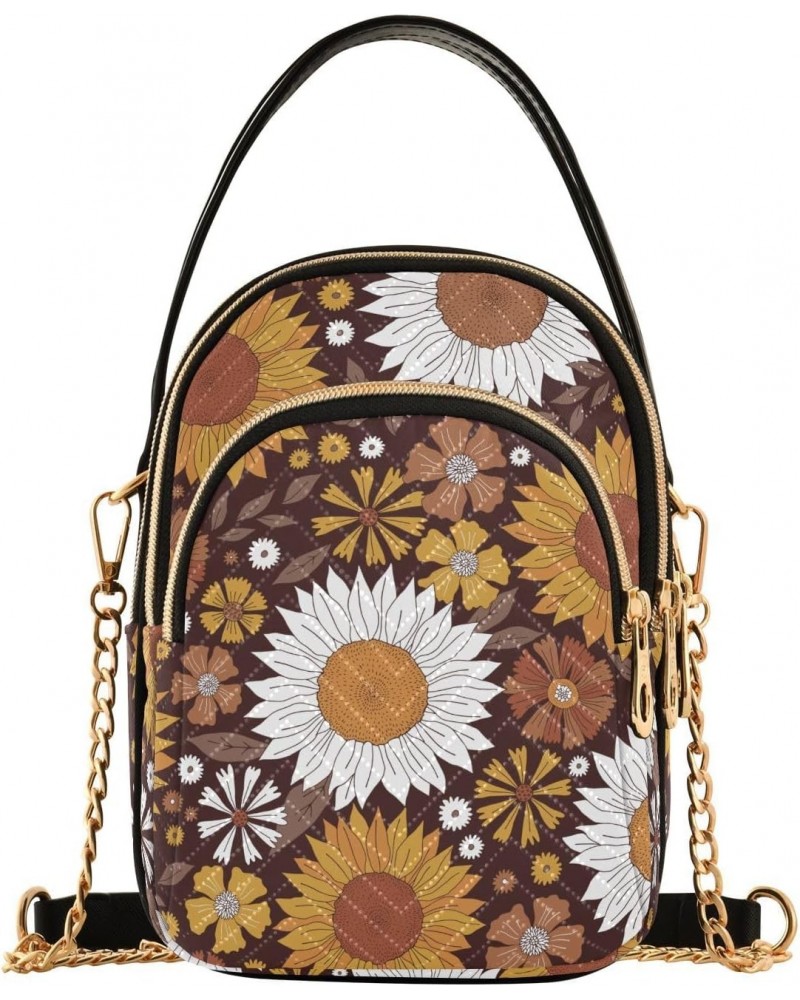 Fall Sunflower Thanksgiving Crossbody Bags for Women Small Purse Chain Shoulder Bag Hand Bags for Travel Work Gifts $16.42 Sh...