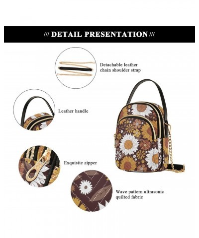 Fall Sunflower Thanksgiving Crossbody Bags for Women Small Purse Chain Shoulder Bag Hand Bags for Travel Work Gifts $16.42 Sh...