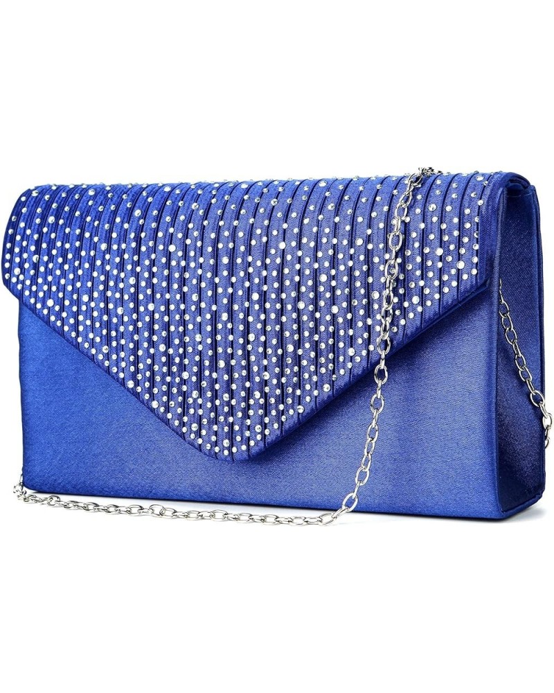 Purses and Handbags Envelope Evening Clutch Crossbody Bags Classic Wedding Party Shoulder Bag for Women Royal Blue $8.30 Even...