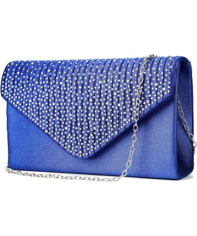 Purses and Handbags Envelope Evening Clutch Crossbody Bags Classic Wedding Party Shoulder Bag for Women Royal Blue $8.30 Even...